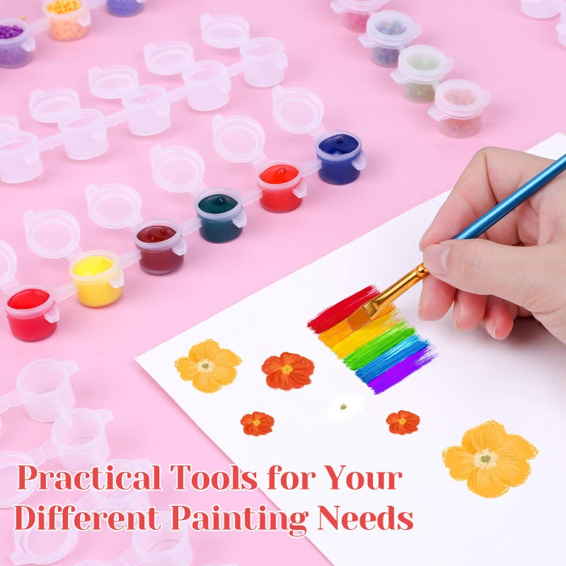 Caffox 240-Piece Empty Paint Pot  40 Strips Acrylic Mini Paint Container Strip Storage with Lid for Classrooms  School Art & Crafts 3ml/ 0.1oz - Image 5